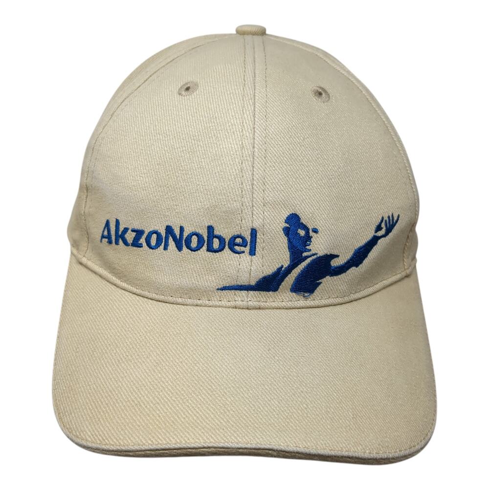 AkzoNobel Slideback Hat Beige One Size Adjustable Embroidered 6 Panel